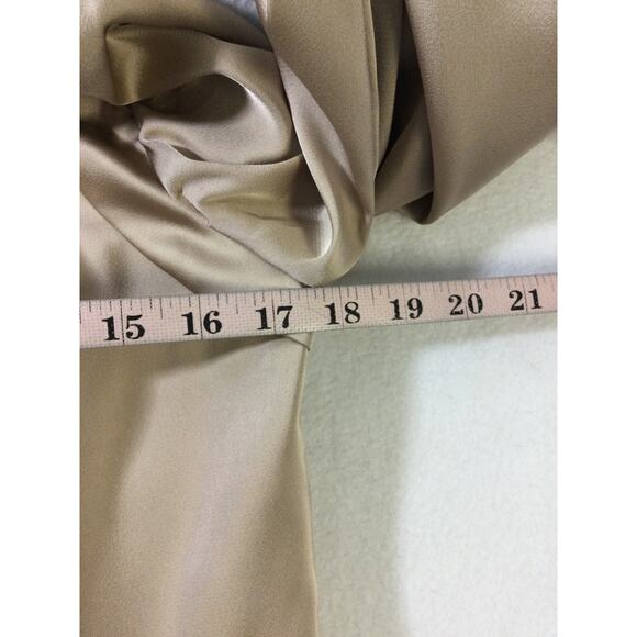 AW BRIDAL 10 L taupe Sahib satin wedding bridesmaid party maxi dress NEW B55 - Picture 7 of 10